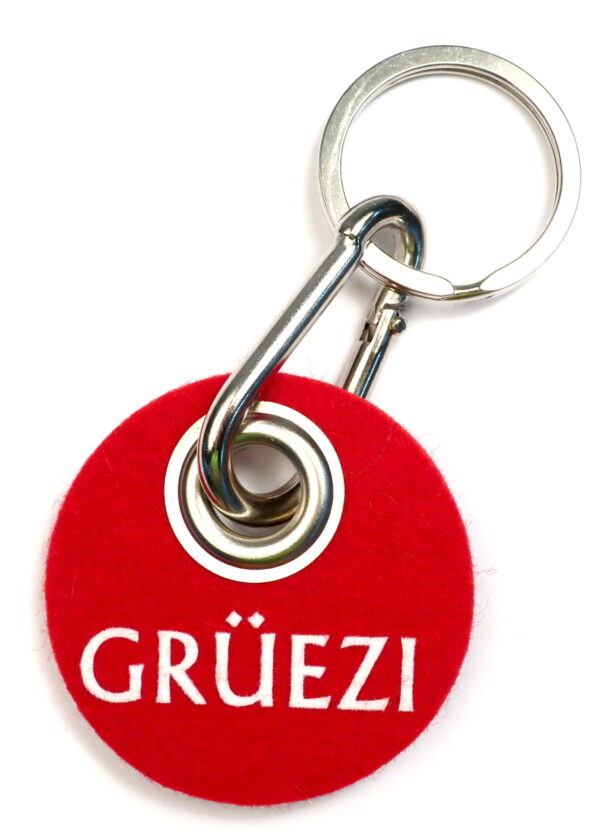 Wollfilz Schlüsselanhänger GRÜEZI