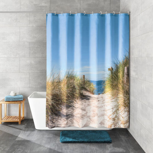 Kleine Wolke Duschvorhang TXT Borkum Multicolor 180 x 200 cm