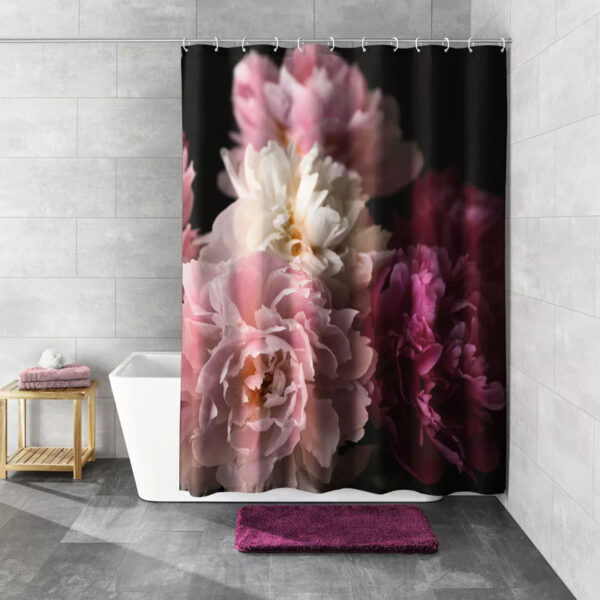 Kleine Wolke Duschvorhang TXT ROSEMARIE BORDEAUX 180 x 200 cm
