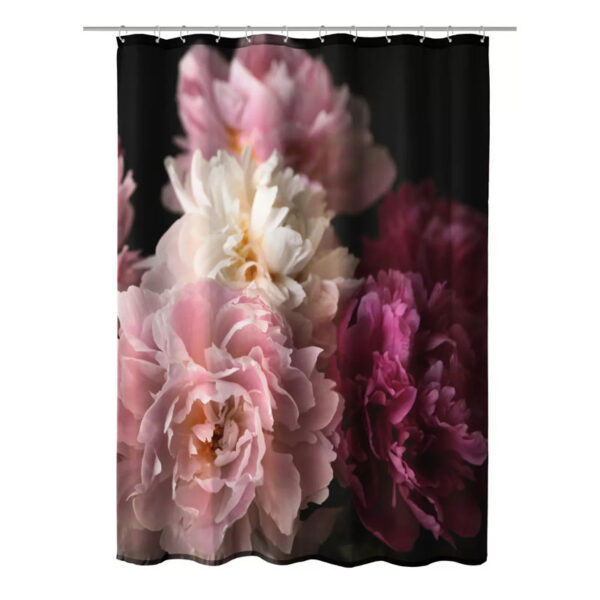 Kleine Wolke Duschvorhang TXT ROSEMARIE BORDEAUX 180 x 200 cm